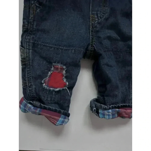 6M Osh Kosh Flannel Lined Denim Overalls - Picture 5 of 7